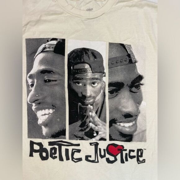 Poetic Justice 2pac Tupac Shakur Movie Graphic T-shirt Women Medium Cream - Picture 2 of 5